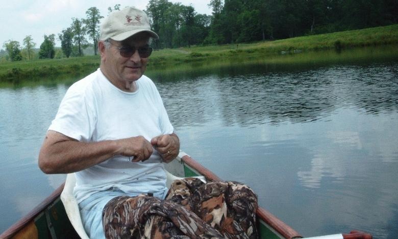 Grandpa changing lure near Clarion
