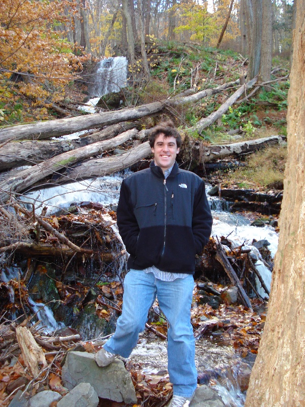 Dave in front of the falls. near Middle Smithfield Township