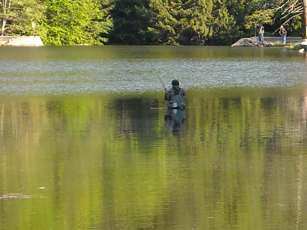 Flyfishermen At Halfway Lake near Beaver Springs